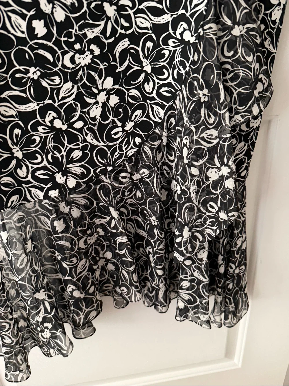 NWot Michael Kors  collection Black and White Floral Midi Dress